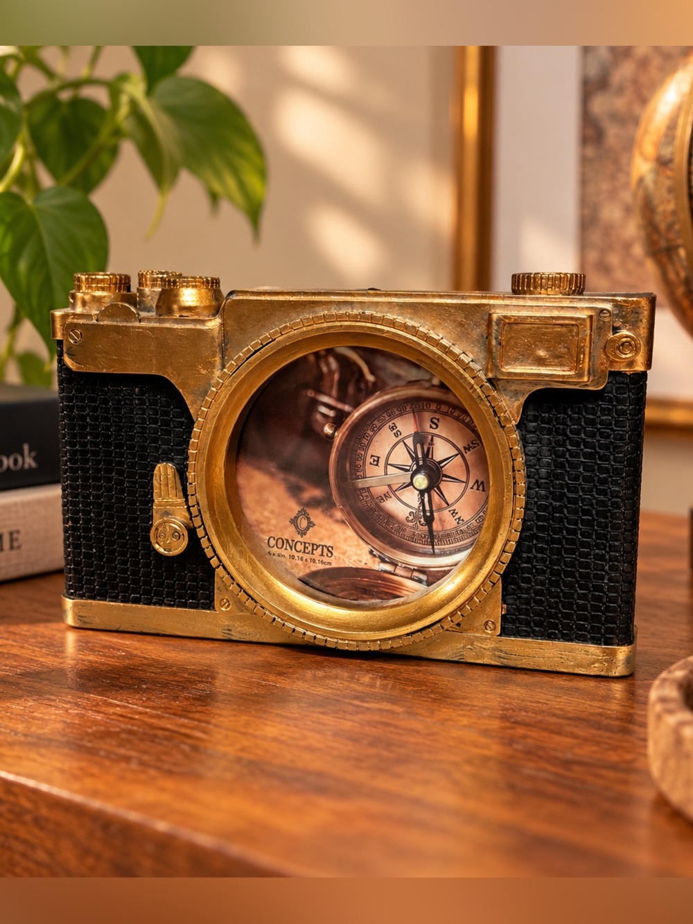 Concepts Vintage Camera Picture Frame Gold Black Photography Decor 4x6